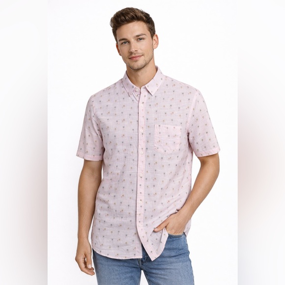 Marine Layer Tops - Marine Layer Men’s Coral Palm Tree Button Down Size Medium